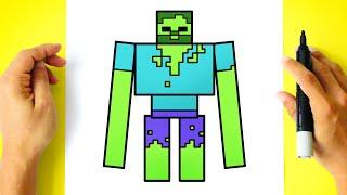 How to DRAW MUTANT ZOMBIE MINECRAFT