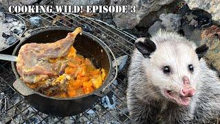 Dutch Oven OPOSSUM and SWEET POTATOES! Cooking WILD Episode 3!