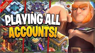 Playing on All 14 of My Clash of Clans Accounts in One Video!