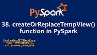 38. createOrReplaceTempView() function in PySpark | Azure Databricks #spark #pyspark #azuresynapse