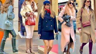 2025 ITALIAN WINTER STREET FASHION  STYLISH WINTER OUTFITS & MILAN SHOPPING WALK #vanityfair