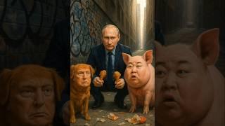 Putin Feeding Trump &Kim Jung-un funny shorts #trump #putin #usa #russia  #shorts