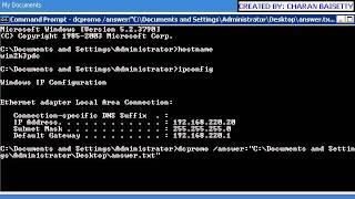 ISUPPORTYOU Video : Windows 2003 DCPromo Using Answerfile Method