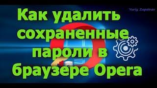 Как удалить сохраненные пароли в браузере Opera