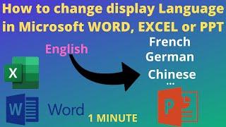 how to change display language in microsoft excel or  word