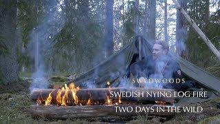 Bushcraft Winter Overnight - Swedish Nying - Canvas Lavvu Shelter - Chicken Rotisserie