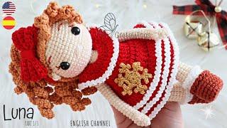 Amigurumi doll LUNA Christmas special tutorial Part 1/3 Sub / GretaWings