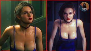 Jill Valentine In Pantyless Blue Leather Dress | Resident Evil 3 Remake Gameplay