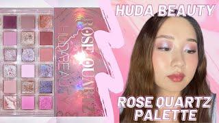 *NEW* HUDA BEAUTY ROSE QUARTZ PALETTE REVIEW! | 3 Looks, Swatches, Comparisons | Stacy Chen