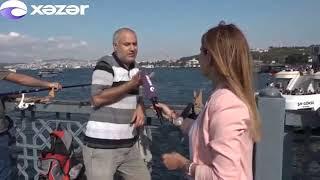 Eminönü balıkçıları... Azerbaycan Hazar Tv(Xezer Tv) Vusale Abbasovanin haberi