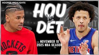 Houston Rockets vs Detroit Pistons Full Game Highlights | Nov 10 | 2025 NBA Season