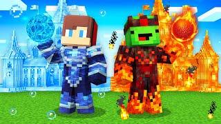 Mikey FIRE King vs JJ ICE King Survival Battle in Minecraft (Maizen)