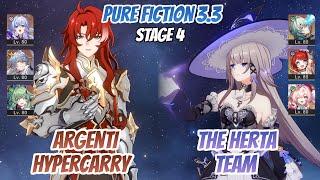 Argenti Hypercarry & The Herta Team Pure Fiction Stage 4 (3 Stars) | Honkai Star Rail