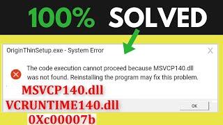 Fix Origin MSVCP140.dll And VCRUNTIME140.dll Error - Origin Setup 0xc00007b Not Opening
