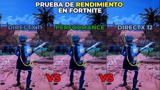 PRUEBA DE ALTO RENDIMIENTO EN FORTNITE! DIRECTX 11 VS DIRECTX12 VS PERFORMANCE!! CUAL DA MAS FPS?