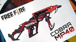 COBRA MP40 DRAWING || FREEFIRE DRAWING evo gun || KAKU ARTS