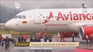 Llegada del Papa Francisco al aeropuerto de Rionegro (Medellín, Colombia).