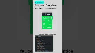 Animated Dropdown Menu #coding #htmlcss #learnhtml5andcss3 #buttons