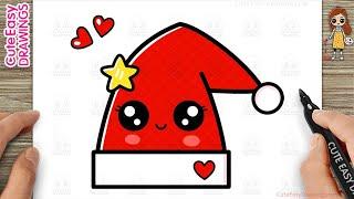 How to Draw a Cute Christmas Santa Hat - Easy Step-by-Step for Kids!