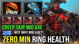 WTF Zero Min Ring of Health Solo Mid Axe Creep Skipping 100% Pure Helix Spinning Carry Dota 2