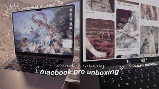  macbook pro unboxing (space grey)  | accessories + princess aesthetic customization 