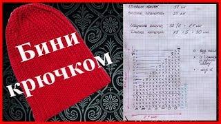 Шапочка крючком и простой расчет на любой размер