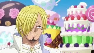 Pudding is shooting Sanji