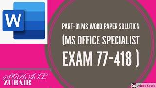 MS Office Specialist Exam 77-418 by tech solo soft