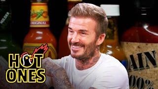 David Beckham Embraces the Moment While Eating Spicy Wings | Hot Ones