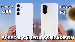 Samsung A55 vs POCO F3 SPEED TEST & CAMERA Comparison | Zeibiz