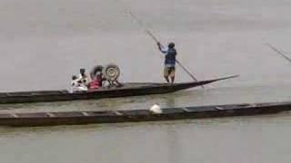 View of a pinasse (boat) on the Bani River at Mopti, Mali