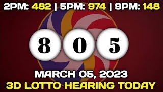 3D LOTTO HEARING TODAY | MARCH 05, 2023 | SUNDAY