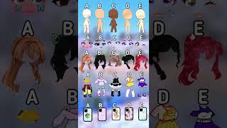 A,B,C,D,E ️select Your favourite  look️#tocaboca #gacha #avatarworld #roblox