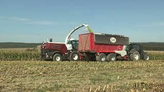 Rostselmash RSM F 2650 maize demo with Valtra T series and Lely loader wagon