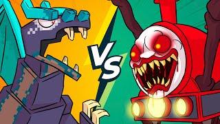 MINECRAFT WARDEN DRAGON vs. CHOO CHOO CHARLES (Cartoon Animation)