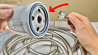 Insert the oil filter into the shower hose and a miracle will happen! This is really powerful