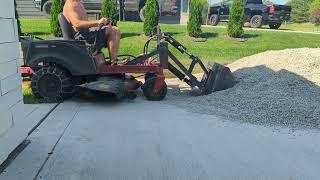 Front loader scoop bucket for zero turn mower