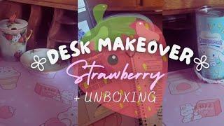 i decorated my dream desk - unboxing, pinterest inspired strawberry desk