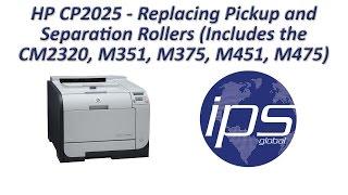 HP CP2025 - Replacing Pickup and Separation Rollers (Includes the CM2320, M351, M375, M451, M475)