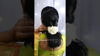 Easy hairstyle for saree #shorthair #hairstyleforsaree