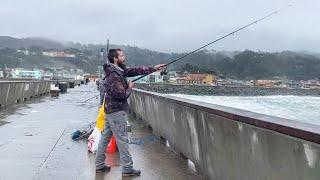 Despite downpour, coastside anglers head to the shore