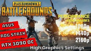 PUBG RTX 3090 Benchmarks at | 1080p | 1440p | 4K | [ASUS ROG STRIX RTX 3090 OC]