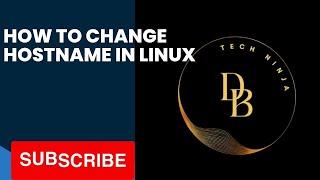 How to change hostname in linux