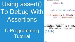 Using assert() To Help Debug Our Program With Assertions | C Programming Tutorial