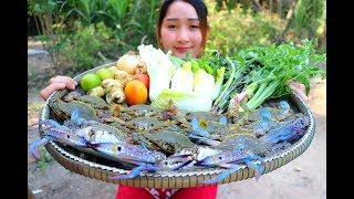 Yummy Blue Crab Tom Yum Cooking - Blue Crab Cooking - Cooking With Sros