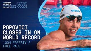 0.08 Off The World Record?  David Popovici Wins 100m Freestyle Gold | HIGHLIGHTS | Belgrade 2024