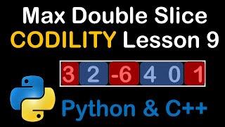 MaxDoubleSlice in Python and C++ Codility  Solutions Lesson 9