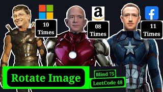 Matrix Tech Interview Question @ apple, amazon, microsoft, google, cisco, uber || Rotate Image: 48