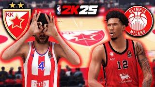 CRVENA ZVEZDA vs. OLIMPIA MILANO - EUROLEAGUE - NBA 2K25 4K