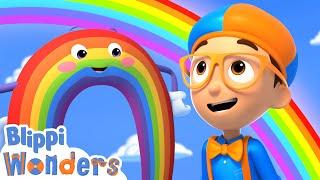 Blippi Wonders - Blippi Learns Rainbow Colors! | Blippi Animated Series | Cartoons For Kids